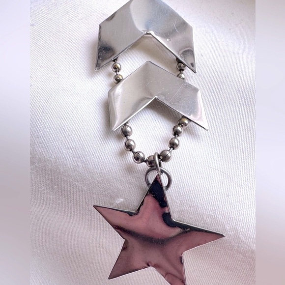 🎖️Vintage Stunning Military Style Silver Star Pendant Pin / Brooch 🎖️ - Picture 14 of 15